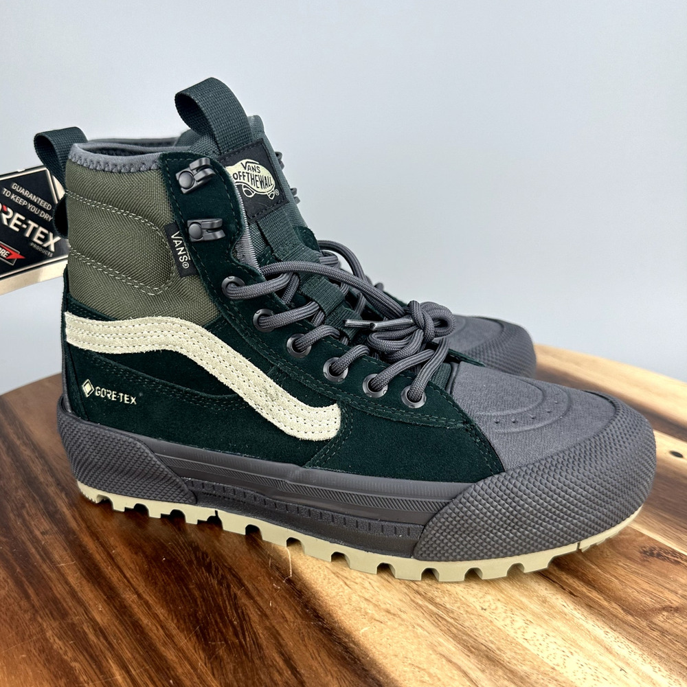 Vans MTE-1 Gore-Tex High Top Sneakers in Dark Green, Gray, Cream NEW